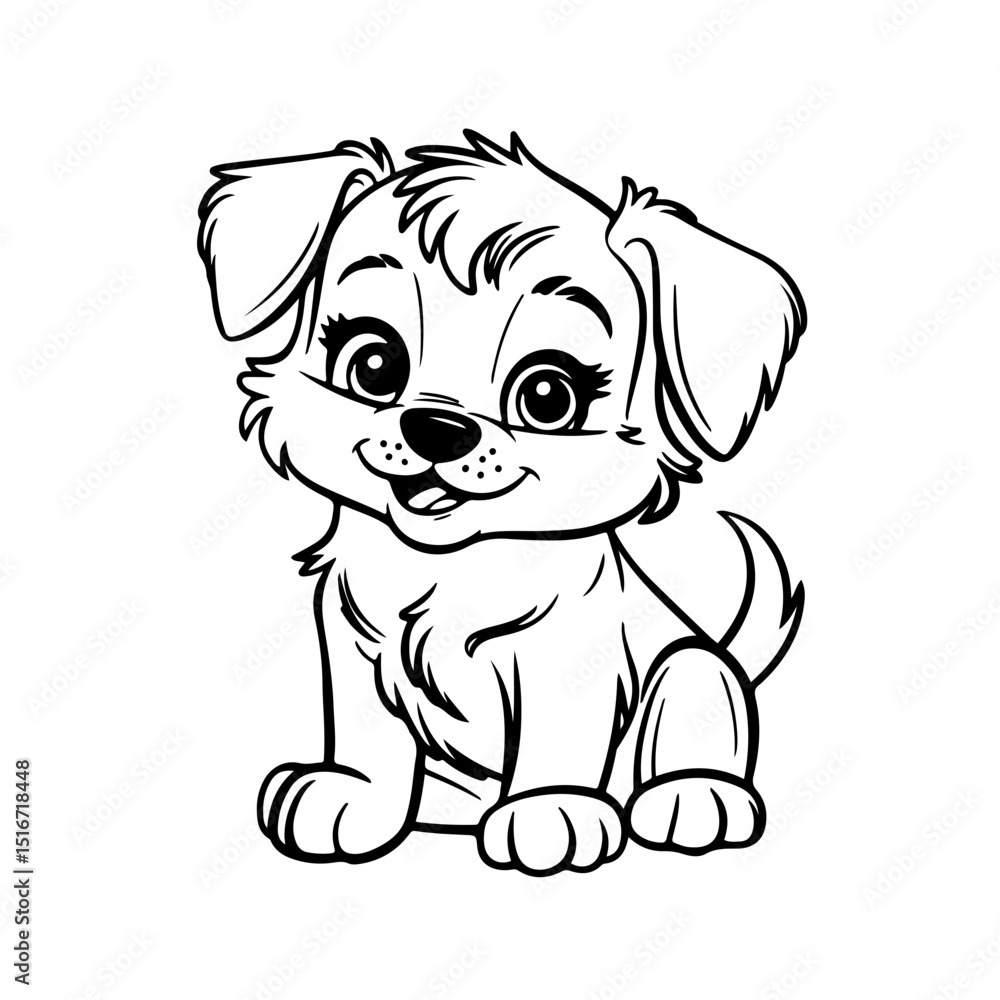 Adorable Puppy Vector Illustration – High-Quality Pet Art Adorable Puppy Vector Illustration – High-Quality Pet Art