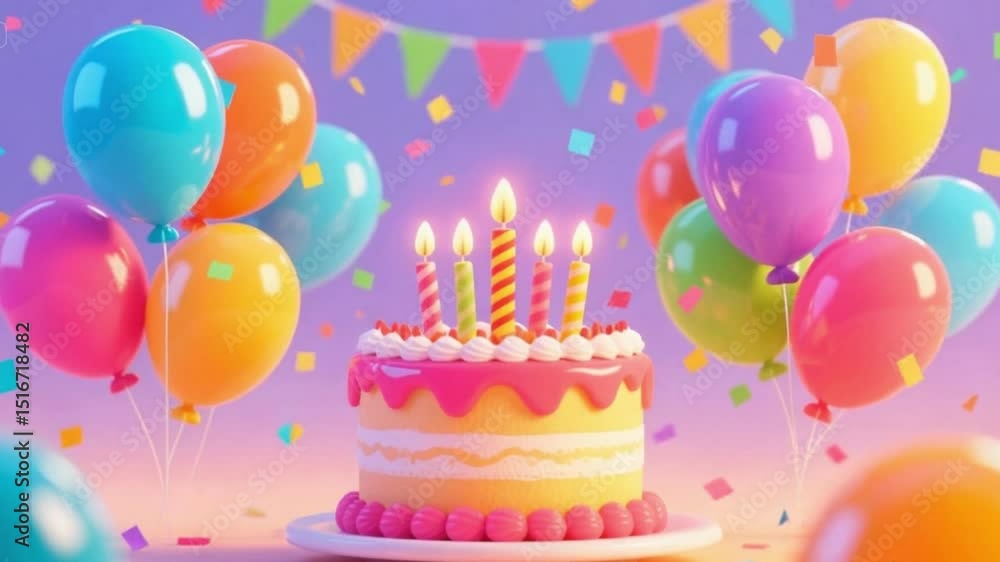 birthday video footage illustration