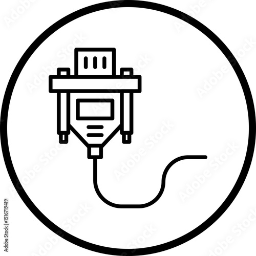 Vga Cable Line Icon Style