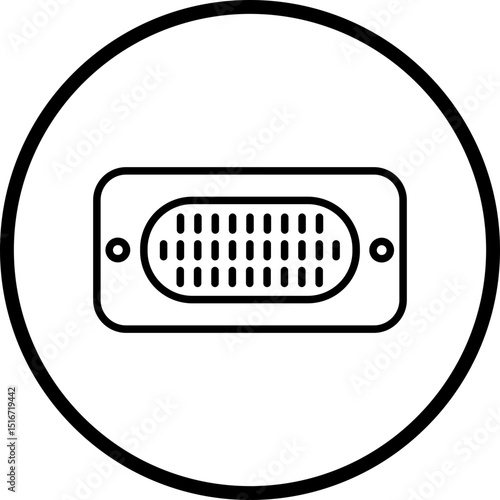 Vga Port Line Icon Style