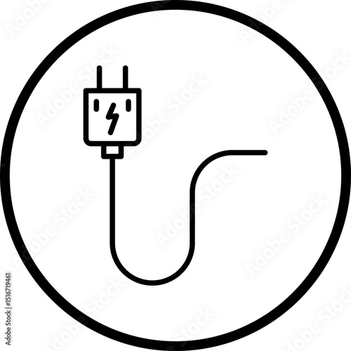 Power Plug Line Icon Style