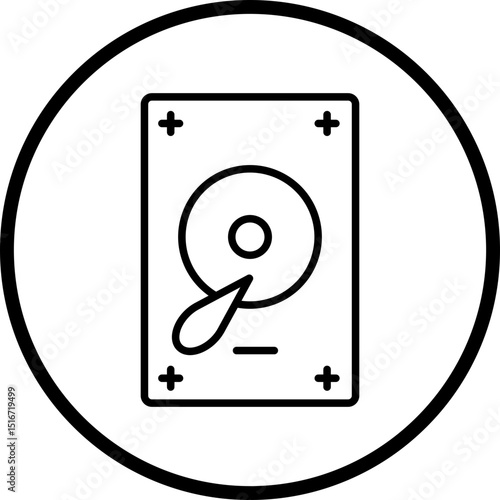 Hard Drive Line Icon Style