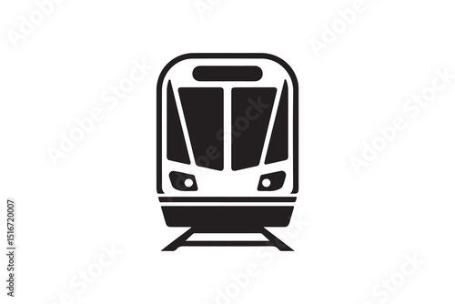Black and white illustration of an isolated metal cable car on a white background, useful for travel and business