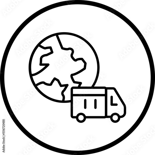 Global Delivery Line Icon Style
