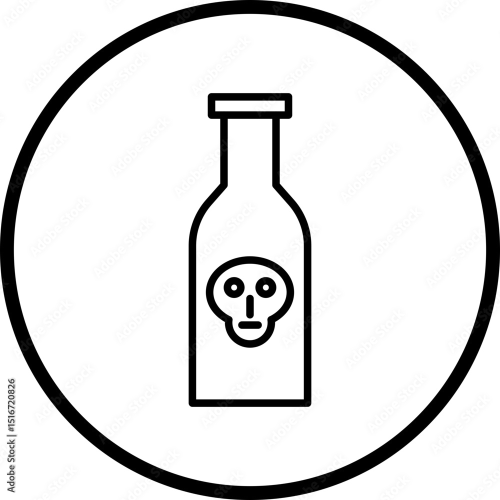 Poison Chemical Line Icon Style Poison Chemical Line Icon Style