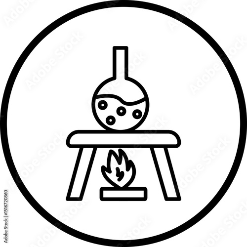 Burning Chemical Line Icon Style