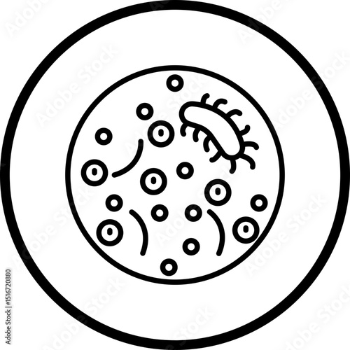Bacteria Line Icon Style