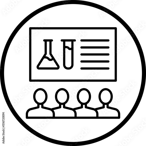 Chemistry Seminar Line Icon Style