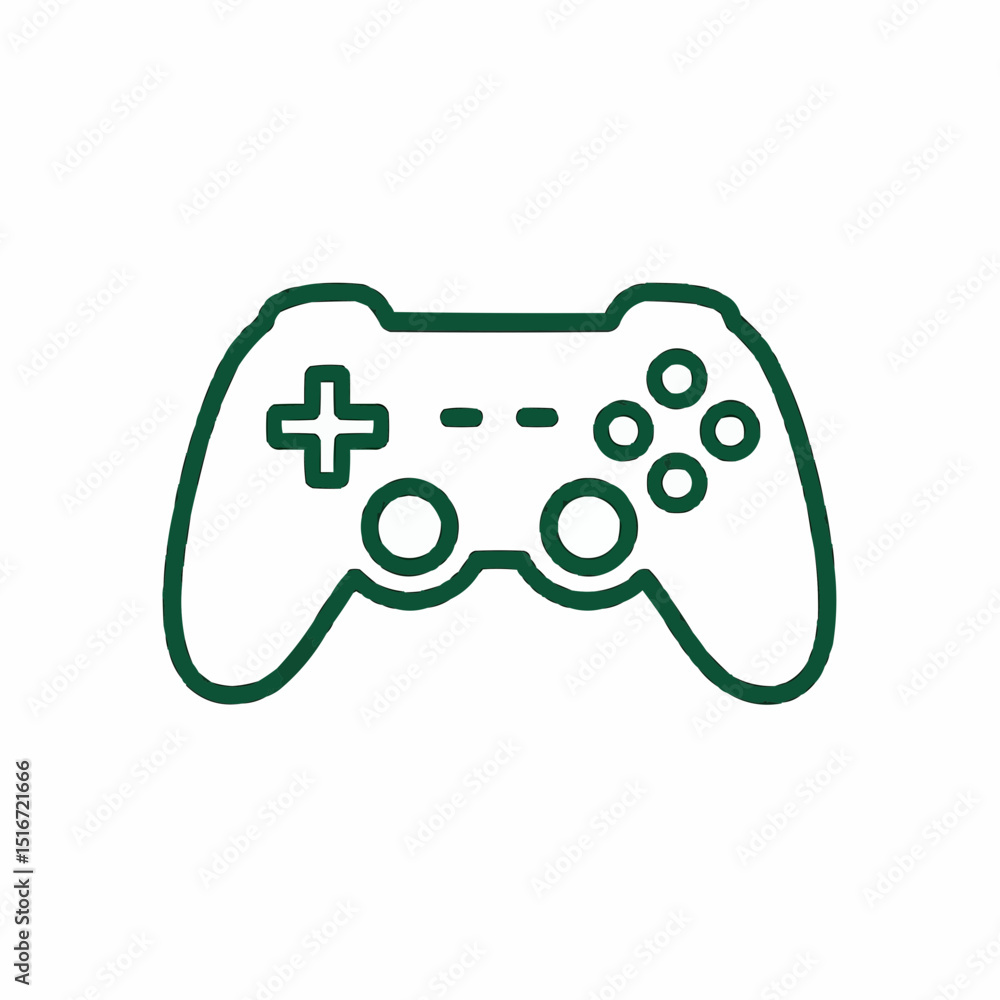 Outlined gaming console controller — entertainment device. Outlined gaming console controller — entertainment device.