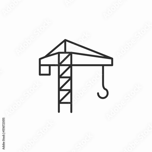 construction crane icon sign vector