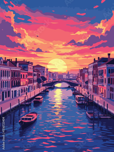 venice grand canal at sunset