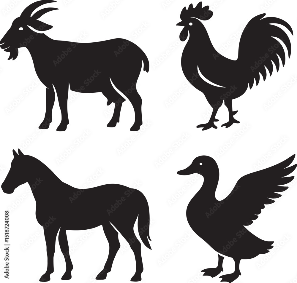 farm animals collection vector farm animals collection vector