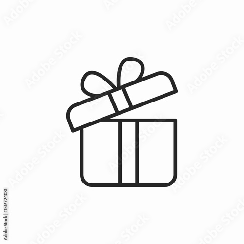 gift box open icon sign vector