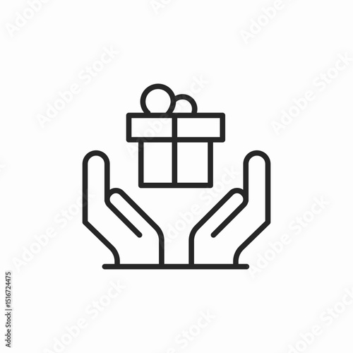 gift receive present icon sign vector