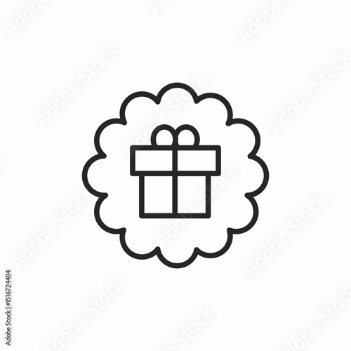 gift surprise badge icon sign vector