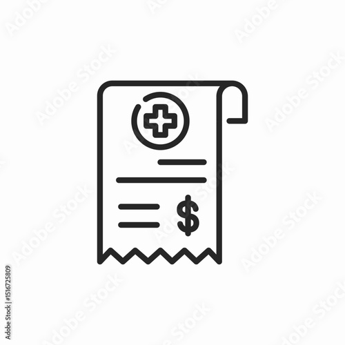 medicine services receipt bill icon sign vector