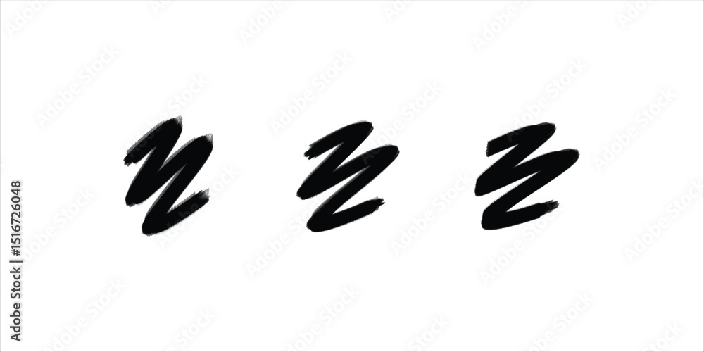 Obraz premium Minimal angled brush marks in a triple series, great for stickers, vector typography overlays, sketchbook-style art, or artistic highlight elements in journaling or graphic projects
