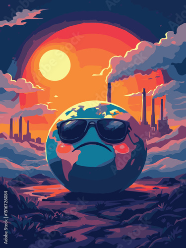 Planet Earth Wearing Sunglasses in a Heatwave