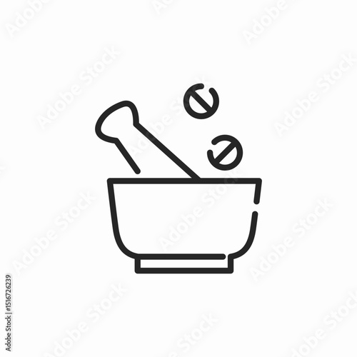 mortar pestle icon sign vector