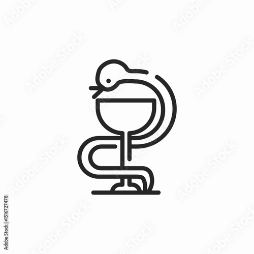 pharmacy snake vase icon sign vector