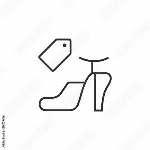 shoes price tag icon sign vector