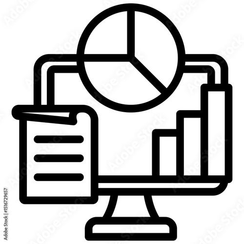 Report Generation Outline Icon