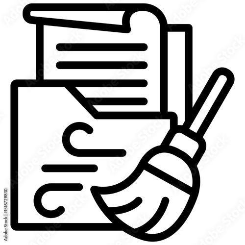 Data Cleanup Outline Icon