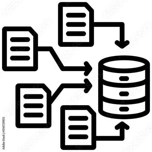 Data Merge Outline Icon