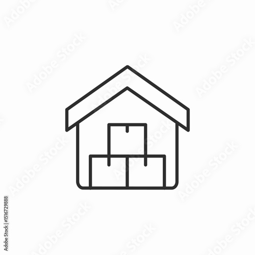 storage warehouse icon sign vector