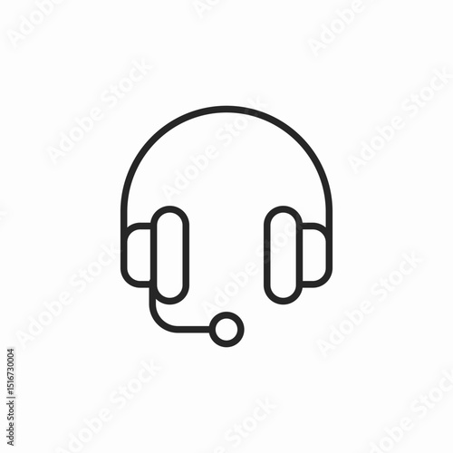 support center headphones icon sign vector