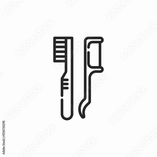 teeth care tools icon sign vector