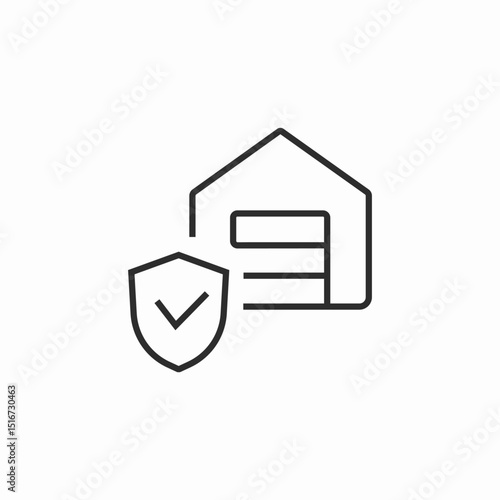 warehouse insurance icon sign vector