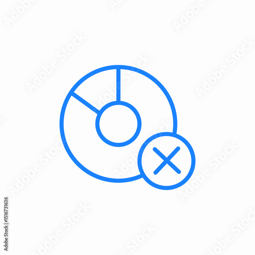 x chart icon sign vector