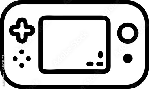 Gaming - related Vector Icon. Features a portable game console, representing video games and entertainment. Editable strokes. Vector illustrations.