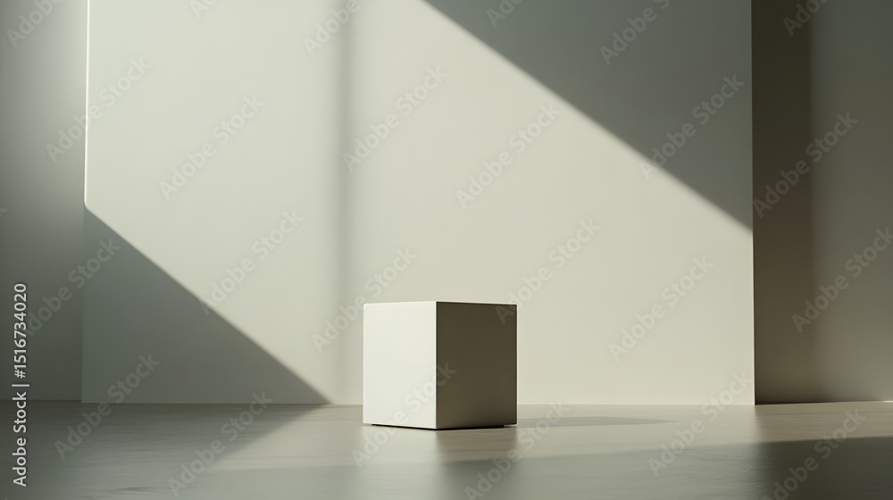 Obraz premium Empty minimalist display space with light and shadow.