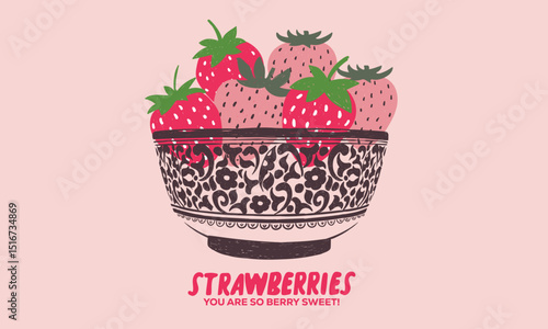 Feeling berry mood. Eat more strawberry. Sweet and juicy strawberry t shirt artwork. Fresh strawberry fruit print.