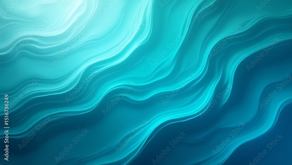 Fototapeta premium Abstract Teal and Blue Wave Background Fluid, Swirling, Dynamic Design