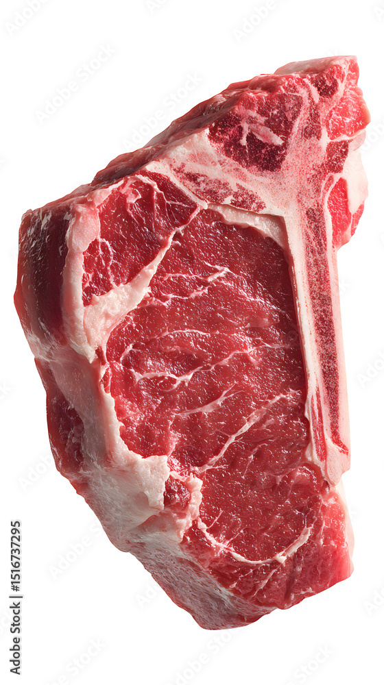 Obraz premium 3D render of raw T-bone steak, crisp detail, photoreal style