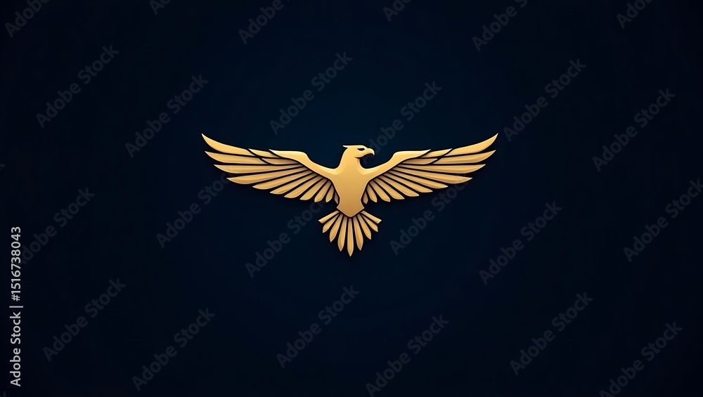 Fototapeta premium Cybernetic eagle head in glowing pastel lines, representing precision, vision, and digital strength in futuristic form. Golden Eagle logo. Futuristic eagle logo.