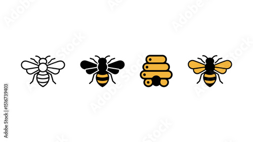 Busy Bee: Illustrative representation of bees and a beehive, showcasing a range of designs for educational or thematic projects.