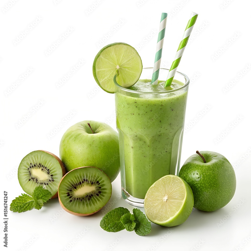 Refreshing Green Smoothie with Kiwi, Apple, and Lime Refreshing Green Smoothie with Kiwi, Apple, and Lime