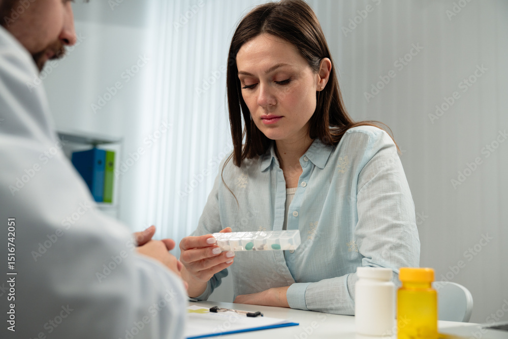 Woman Consulting Doctor About Medication and Treatment Options Woman Consulting Doctor About Medication and Treatment Options