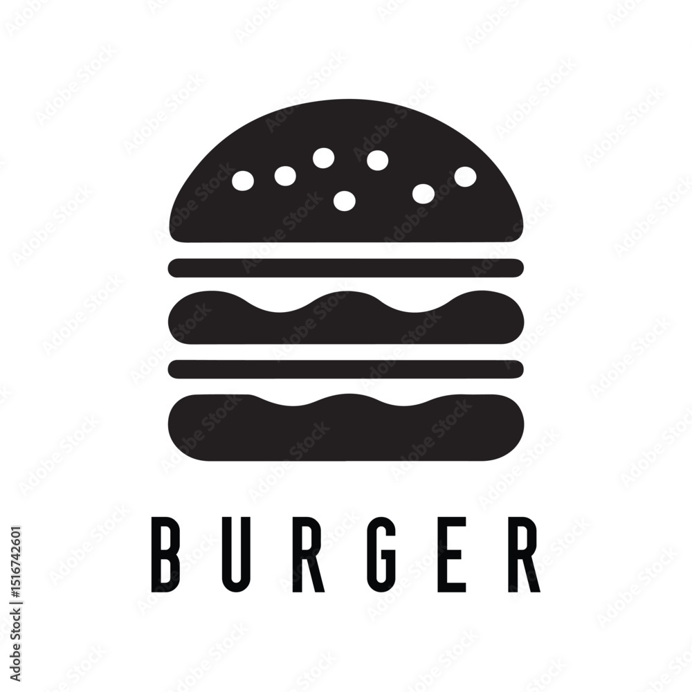 Minimal Burger Logo Design – Silhouette Style Vector for Fast Food Branding
Minimal Burger Logo Design – Silhouette Style Vector for Fast Food Branding