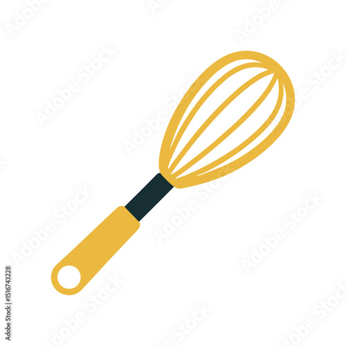 Golden Whisk Illustration Baking, Cooking, Kitchen Utensil
