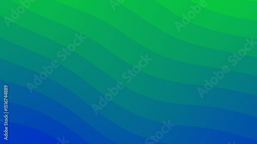 Fototapeta Naklejka Na Ścianę i Meble -  green blue abstract wavy gradient background with smooth color transition and vibrant movement flowing layered texture for modern digital wallpaper or elegant minimalistic design