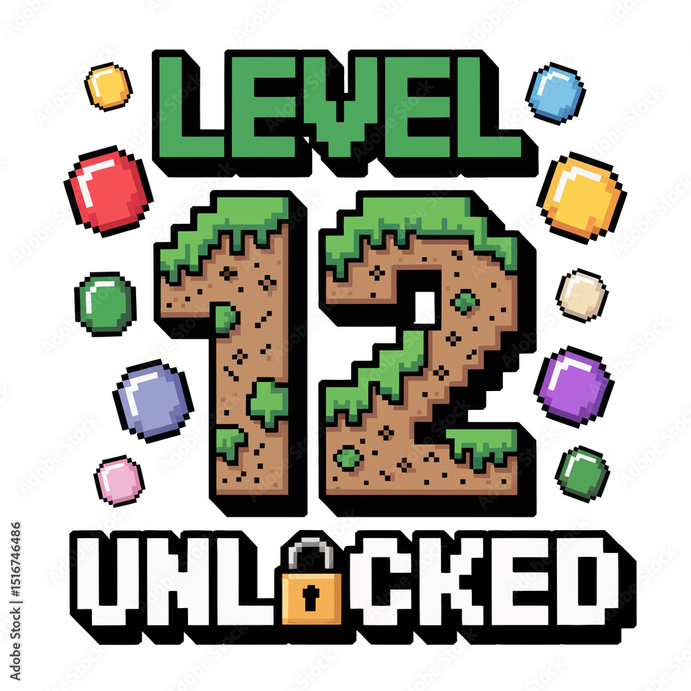 Pixelated graphics showcase the phrase Pixelated graphics showcase the phrase