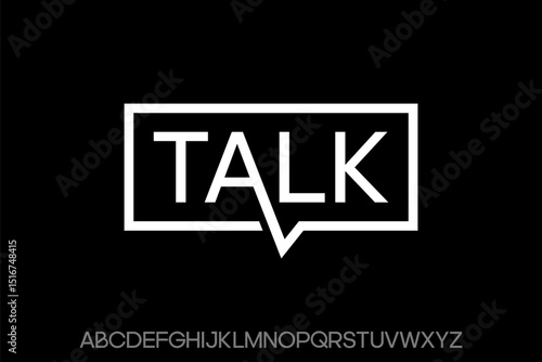 Word Talk. Abstract font alphabet Typography typeface uppercase vector illustration