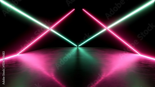 Neon light symmetrical stage