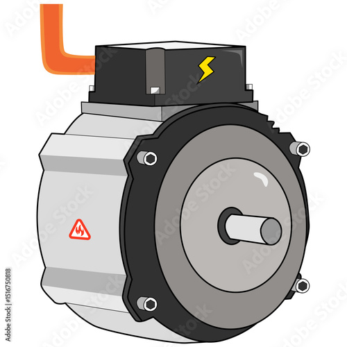 Illustration of an Electric Vehicle Motor.