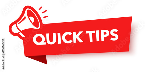 Megaphone with quick tips speech bubble. Loudspeaker. Banner for business, marketing and advertising. Vector illustration.
